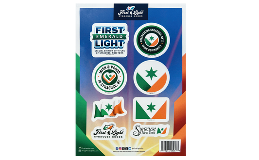 Emerald First Light Syracuse City Flag Sticker Sheet